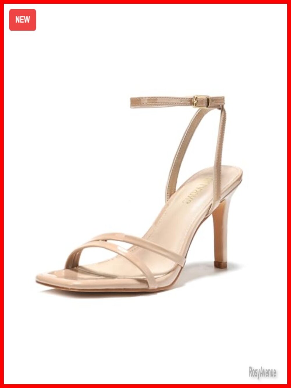 Women's Strappy Ankle Strap High Heels Square Open Toe Sandals